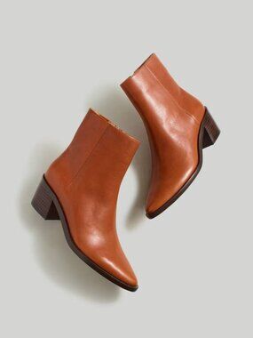 NEW MADEWELL Womens Pointy-Toe Chelsea Boots Size 11 Low-Heel Ankle Brown
